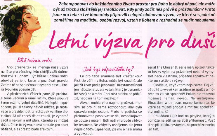 Výběr z prázninového čísla časopisu IN!
Prázdniny 2025/ ročník 21/ číslo 7