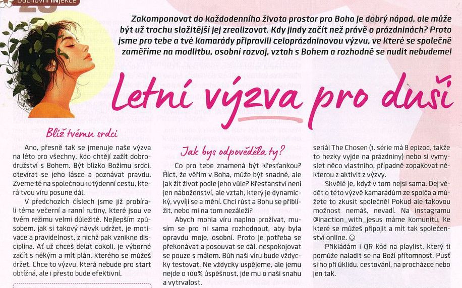 Výběr z prázninového čísla časopisu IN!
Prázdniny 2025/ ročník 21/ číslo 7