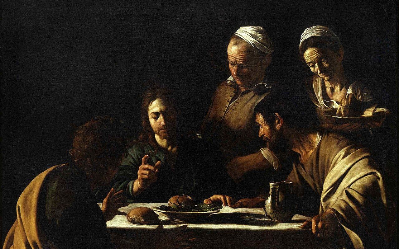 Caravaggio, Večeře v Emauzích,  1606