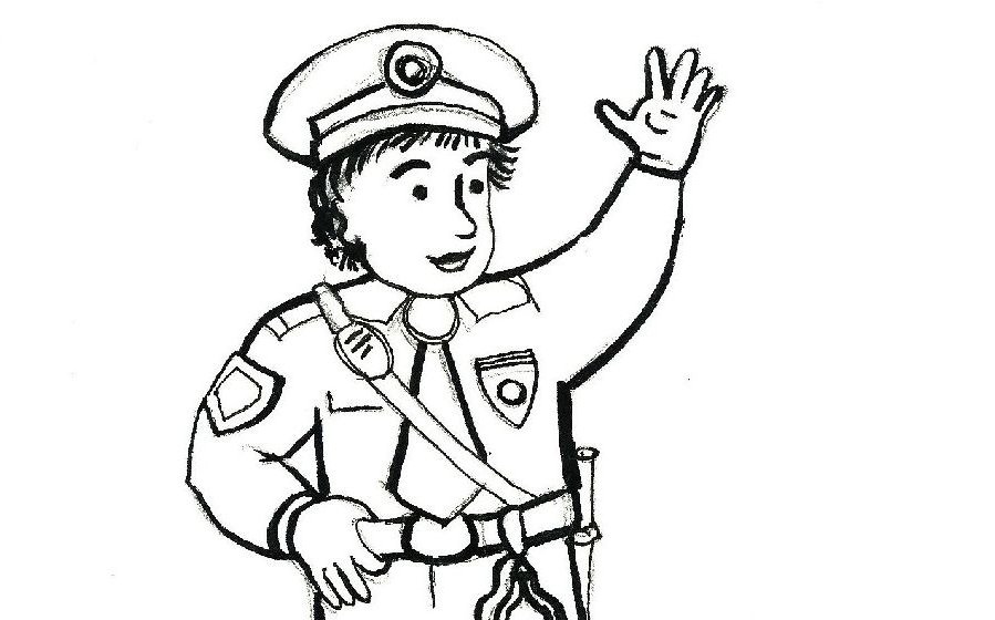 policista omalovánka