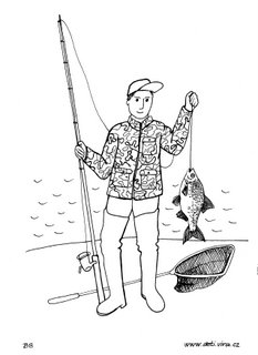 rybář - omalovánka