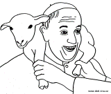 papež František s ovečkou