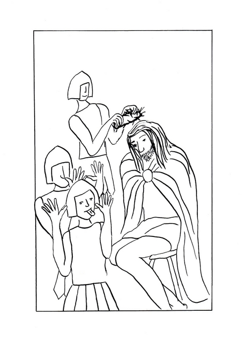Vojáci se Ježíšovi posmívají a nasazují mu korunu z trní / Velikonoce