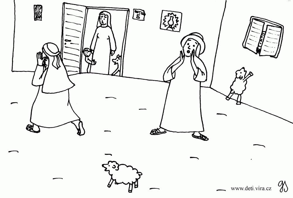 Pastýři probíhají Betlémem