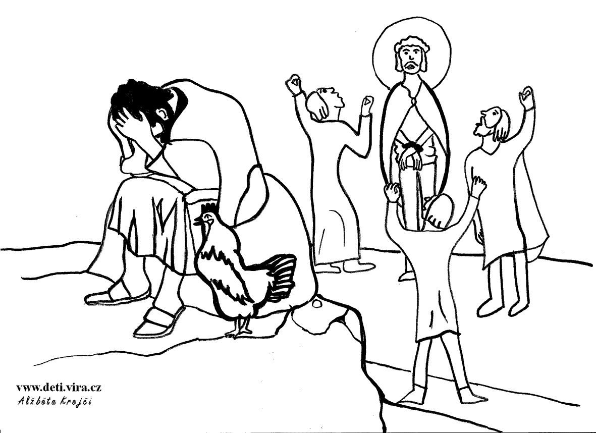 Petr zapírá Ježíše