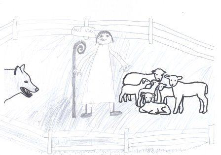 pastýř chrání své ovce