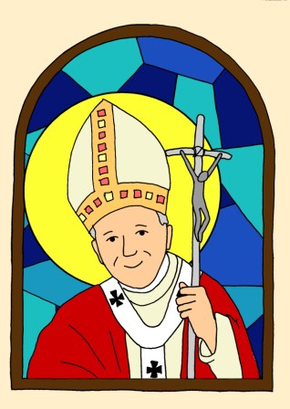 vitráž Jan Pavel II.
