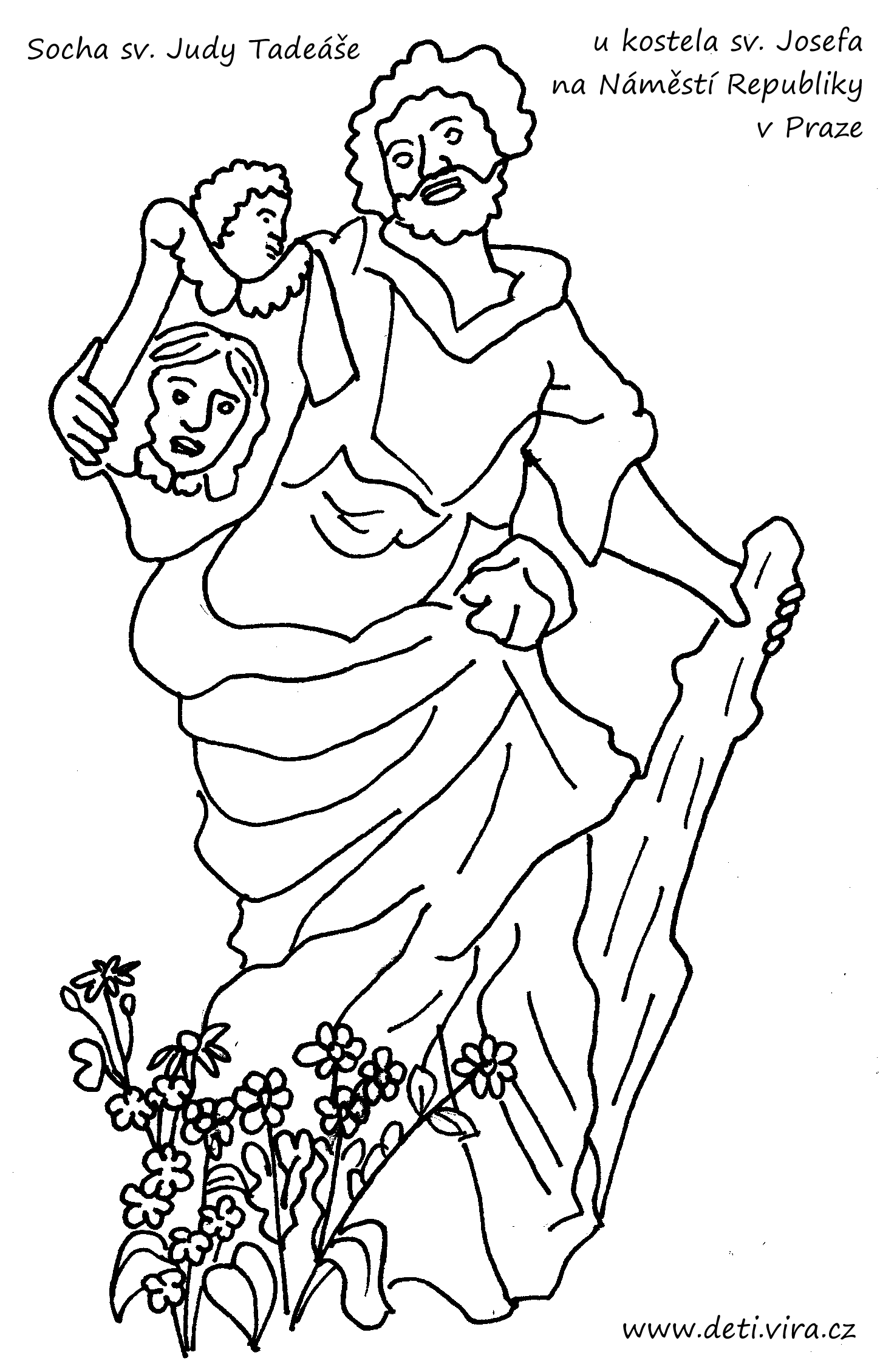 socha sv. Judy Tadeáše - omalovánka