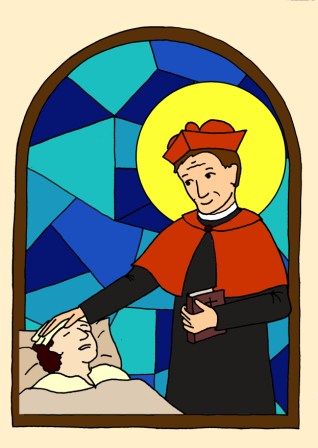 vitráž svatý Karel Boromejský