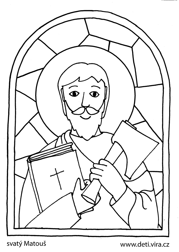 šablona na vitráž - sv. Matouš