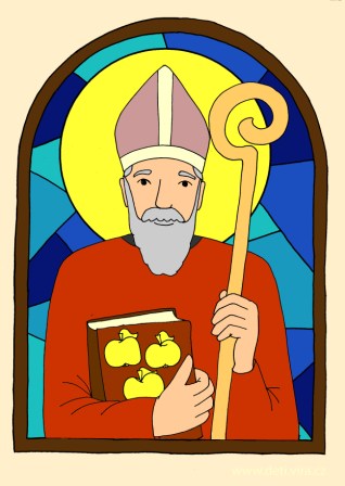 vitráž sv. Mikuláš